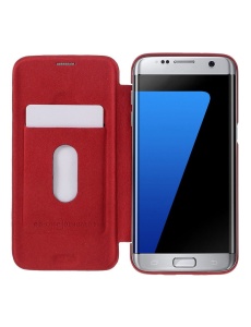 Червен Кожен Калъф G Case за Samsung S7 Edge със защита от удари и надрасквания