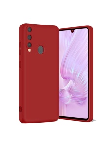 Червен силиконов гръб POLY за Samsung A20s