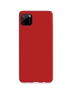 Червен силиконов калъф Poly с велур отвътре за Realme C11