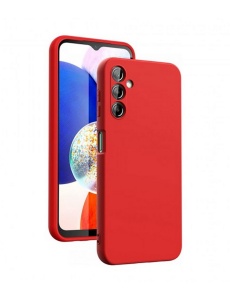 Червен силиконов калъф Poly с велур отвътре за Samsung S25