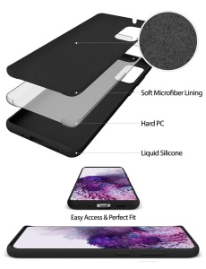 Черен Силиконов калъф POLY за Samsung S20