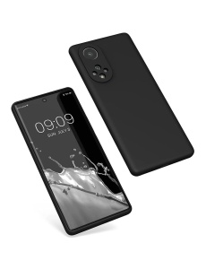 Черен силиконов калъф Poly с велур отвътре за Huawei Nova 9 Honor 50