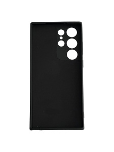 Черен силиконов гръб Poly с велур отвътре за Samsung S23 Ultra