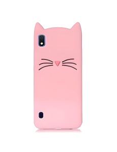 3D Силиконов Гръб Kiki Riki Розово Коте за Samsung A10