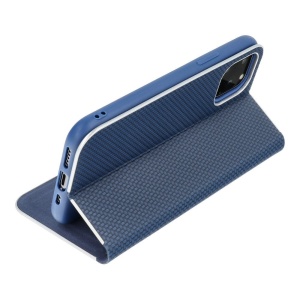 Kалъф тефтер син CARBON WITH FRAME за Samsung S21 с място за карти и банкноти