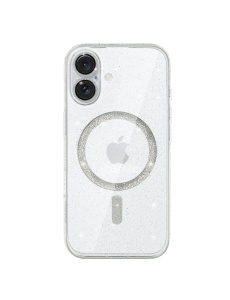 Бял гръб Gliter MagSafe за iPhone 16