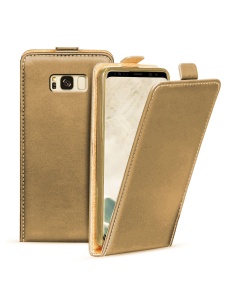 Вертикален Златен Калъф Flipp за Samsung S8 Plus