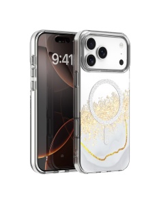Елегантен "Epoxy Mag Case" гръб в бяло за iPhone 17 Pro Max