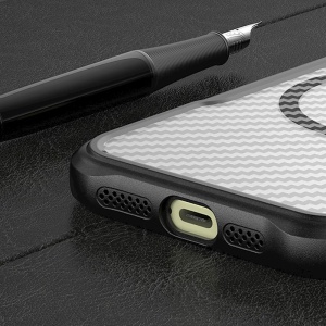 Карбонов калъф Defender Carbon с MagSafe за iPhone 16 Pro Max със защита от удари и надрасквания