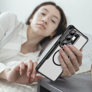 Карбонов калъф Defender Carbon с MagSafe за Samsung Galaxy S26 Ultra с прецизни изрязвания за камера и бутони