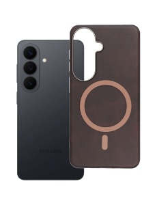 Кафяв гръб с еко кожа "Gentleman Mag Cover" за Samsung Galaxy A36