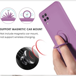 Лилав Гръб Ring Silicone Venus за Samsung A12 със защита от удари и надрасквания
