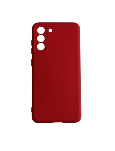 Нежен червен калъф Poly с велур отвътре за Samsung S21 FE