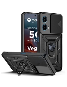 Противоударен черен калъф Camera Cover за Moto G35