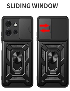 Противоударен черен кейс Camera Cover за Moto G75
