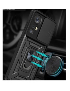 Противоударен черен гръб Camera Cover за Xiaomi Redmi Note 12S 4G