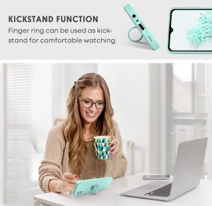 Светло Зелен кейс Ring Silicone Venus за Samsung A22 5G