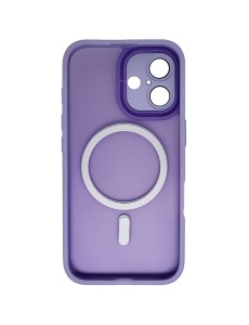 Светло Лилав Mag Safe с предпазно стъкло на камерата за iPhone 16 с прецизни изрязвания за камера и бутони