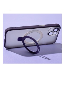 Силиконов лилав калъф Mag Ring Holder лилав за iPhone 14 Pro със защита от удари и надрасквания