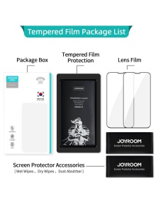 Стъклен закален протектор JOYROOM за iPhone 15 Pro с олеофобно покритие против отпечатъци