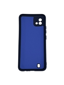 Тъмно син силиконов гръб Poly с велур отвътре за Realme C11