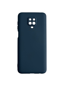 Тъмно син силиконов калъф Poly с велур отвътре за Xiaomi Redmi Note 9s Note 9 Pro