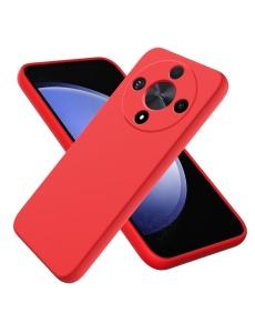 Червен силиконов калъф Poly с велур отвътре за Honor Magic 6 Lite