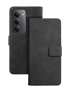 Черен калъф тип тефтер за телефон Smart Velvet за Xiaomi Redmi 15