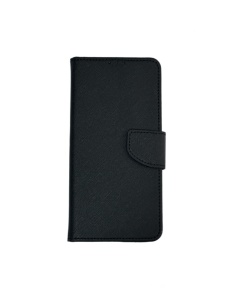 Черен кожен калъф тип тефтер за телефон Fancy за Xiaomi Redmi Note 9