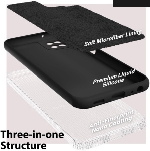 Черен Силиконов калъф POLY за Samsung A12
