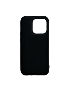 Черен силиконов гръб Poly с велур отвътре за iPhone 15 Pro