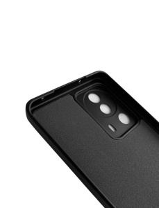 Черен силиконов гръб Poly с велур отвътре за Xiaomi 13 Lite