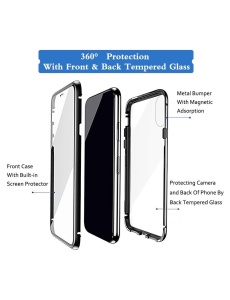 360 Стъклен Калъф с Магнитна Метална Рамка за Samsung Galaxy A40