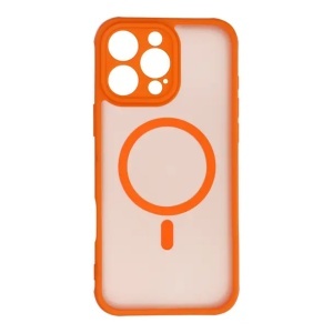 Case for iPhone 16 PRO MAX Full Matte Mag Cover compatible with MagSafe orange - Img 3
