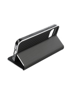 Kалъф тефтер черен CARBON WITH FRAME за Xiaomi Redmi Note 15 Pro Plus 5G с място за карти и банкноти