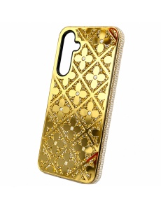Златен гръб с цветя и камъчета "Flower Case" за Samsung Galaxy A57