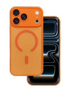 Оранжев Mag Safe с предпазно стъкло на камерата за iPhone 17 Pro Max
