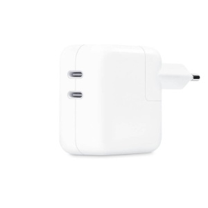 Оригинално зарядно у во APPLE с мощност 35W с два изхода 2 x USB C със здрава оплетка