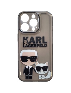 Прозрачен Силиконов Гръб с Черен Отенък Karl Lagerfeld HC за iPhone 16 Pro Max