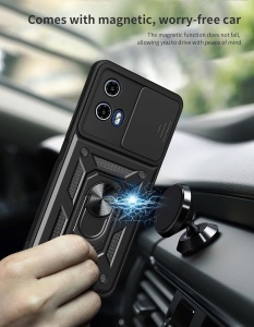 Противоударен черен калъф Camera Cover за Moto G35
