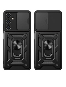 Противоударен черен калъф Camera Cover за Samsung S23 FE с прецизни изрязвания за камера и бутони