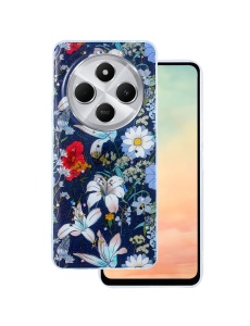 Силиконов гръб с картинка цветя Glow Glam за Xiaomi Redmi 14C