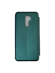 Тъмно зелен калъф тип тефтер за телефон MP Forcell за Xiaomi Redmi 9 с функция стойка за видео