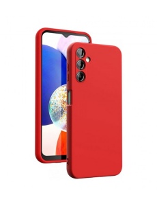 Червен силиконов калъф Poly с велур отвътре за Samsung A55