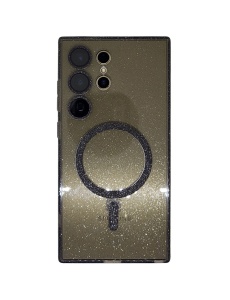 Черен калъф с вграден протектор на задните камери Gliter MagSafe за Samsung S23 Ultra с олеофобно покритие против отпечатъци