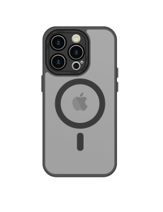 Черен гръб Mag Safe с предпазно стъкло на камерите за IPHONE 12