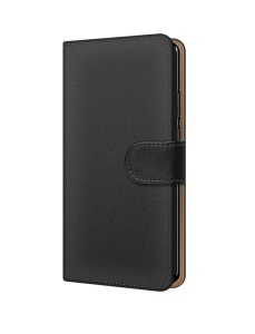 Черен кожен калъф тип тефтер за телефон Fancy за Xiaomi 13 Pro с място за карти и банкноти