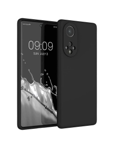 Черен силиконов гръб Poly с велур отвътре за Huawei Nova 9 Honor 50