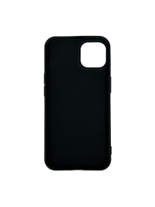 Черен силиконов гръб Poly с велур за IPHONE 14
