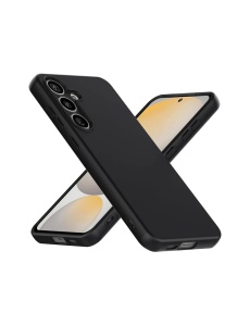 Черен силиконов кейс Poly с велур отвътре за Samsung S25